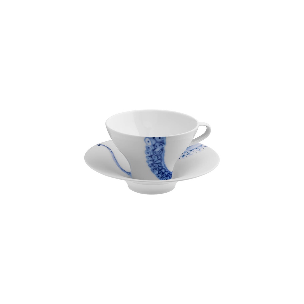 Kaffee- und Teetasse mit hohem Unterteller Ø165